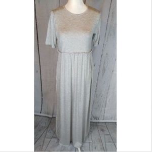 Long heather gray long modest maxi dress NWT gift